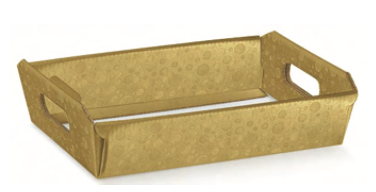 HAMPER TRAY GOLD 40X30X12CM X30(36591SC)